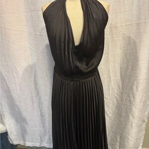 Petal & Pup Black Pleated Backless Dress